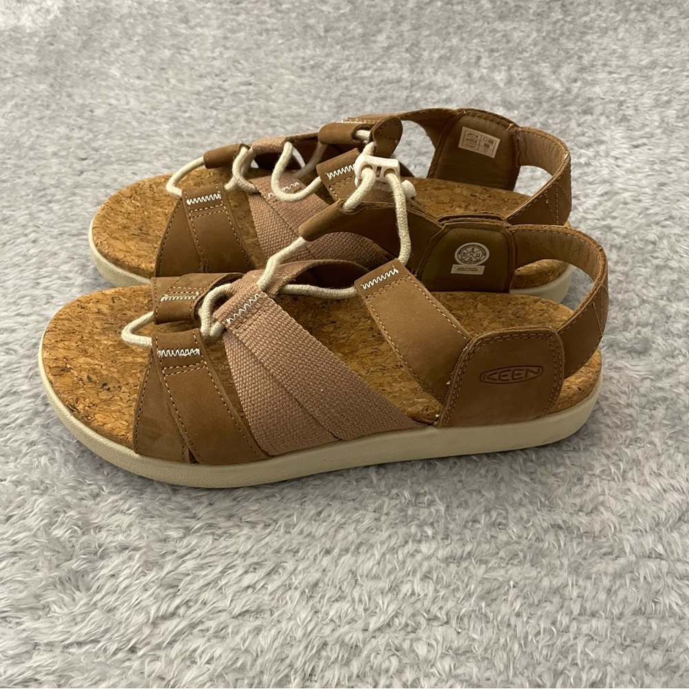 KEEN Elle Backstrap Cork & Leather Sandals - Brown/Tan - Women's Size 8 - Picture 5 of 6